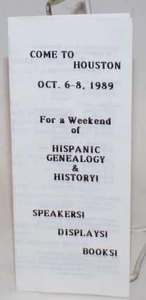 Cat.No: 229454 Tenth Annual State Conference on Hispanic Genealogy and History [brochure]...