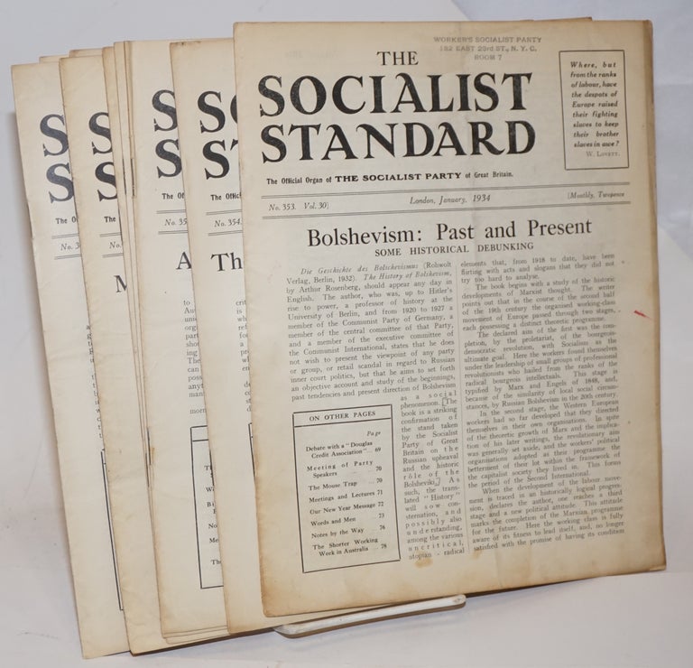 Cat.No: 229794 The Socialist Standard [12 issues] The Official Organ of the Socialist Party of Great Britain. Socialist Party of Great Britain.
