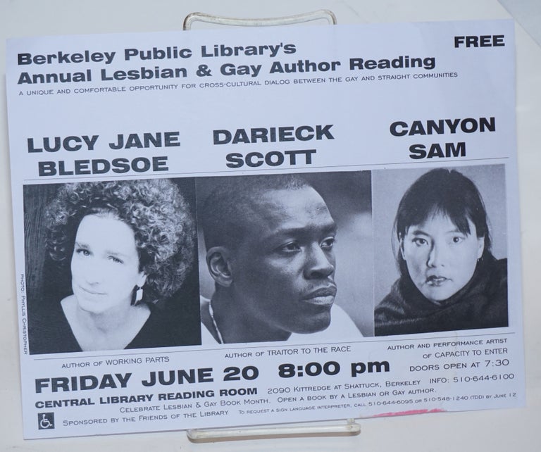 Cat.No: 229999 Berkeley Public Library's Annual Lesbian & Gay Author Reading: a