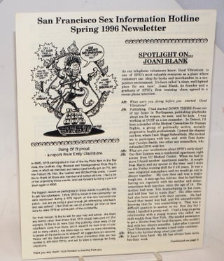 Cat.No: 230083 San Francisco Sex Information Hotline Spring 1996 newsletter Spotlight on...