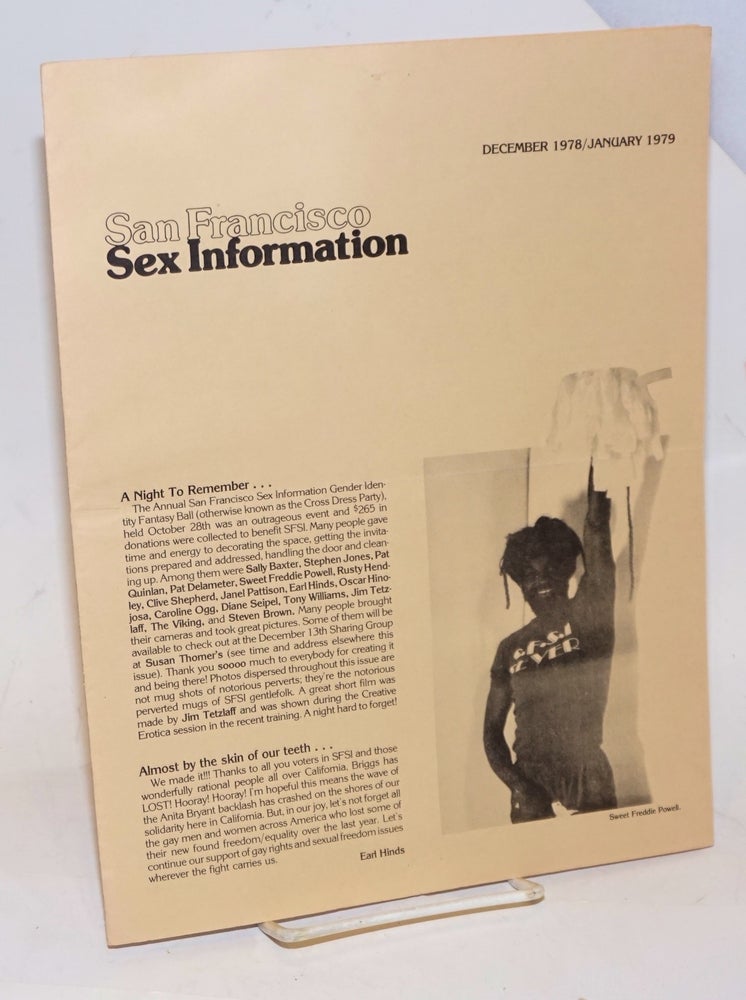 Cat.No: 230116 San Francisco Sex Information Newsletter December 1978/January 1979