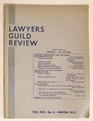 Cat.No: 230349 Lawyers Guild Review Volume 17 Number 4, Winter 1957