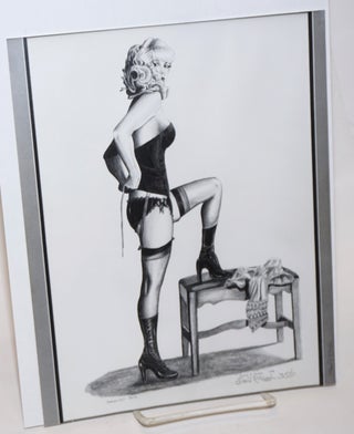Two signed 8x10 inch photographed prints of a saloon girl