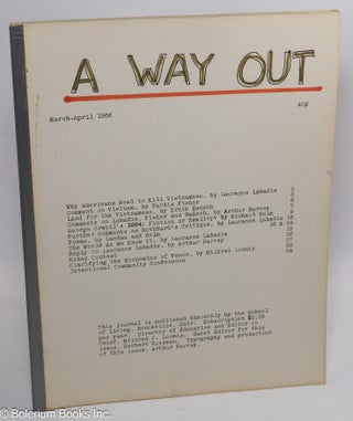 Cat.No: 231087 A way out, March-April 1966. Mildred J. Herbert Roseman Loomis, eds, and