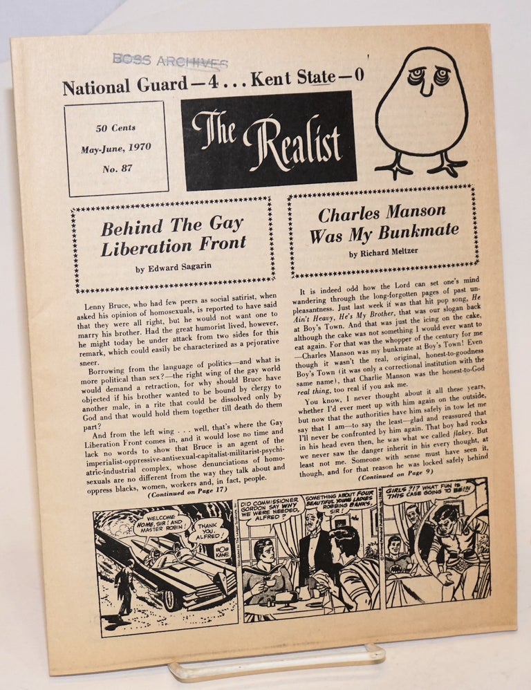 Cat.No: 231259 The realist [no.87]; May-June, 1970. National Guard-- 4 . . Kent State-- 0. Paul Krassner, ed.