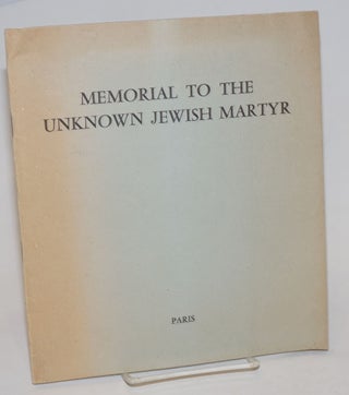 Cat.No: 231326 Memorial to the Unknown Jewish Martyr: erected to the memory of six...