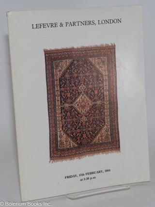 Lefevre & Partners, London, four catalogues : Rare Oriental Carpets [& Textiles and Reference Books, 25 Nov 83]; [ditto, 17 Feb 84]; [& Kilims, 6 Apr 84] [& Flatweaves, 14 June 85] four unduplicated catalogues as a lot