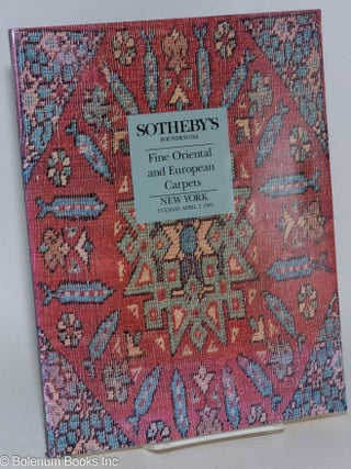 Cat.No: 232222 Fine Oriental and European Carpets; Sotheby's New York Tuesday April 7...