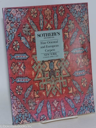 Cat.No: 232222 Fine Oriental and European Carpets; Sotheby's New York Tuesday April 7...