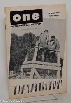 Cat.No: 232614 ONE Magazine; the homosexual viewpoint; vol. 7, #10, October 1959; Bring...