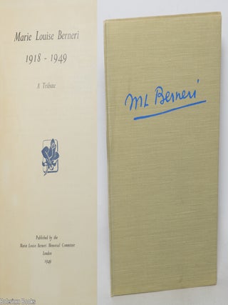 Cat.No: 233011 Marie Louise Berneri, 1918 - 1949; a tribute. Marie Louise Berneri