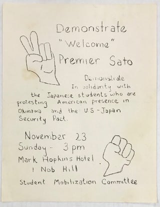 Cat.No: 233067 Demonstrate / “Welcome” Premier Sato [handbill