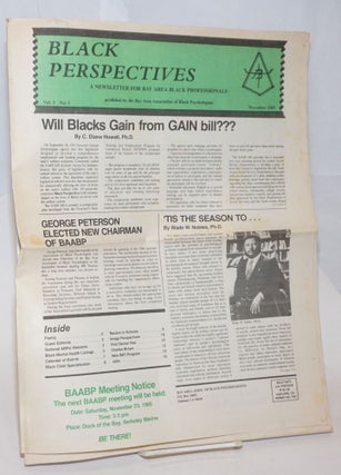 Cat.No: 233083 Black Perspectives. Vol. 3 no. 1 (Nov. 1985
