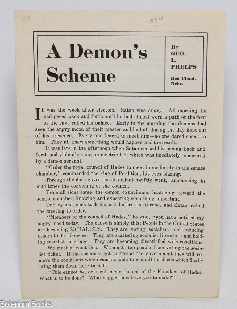 Cat.No: 233281 A demon's scheme. George L. Phelps.