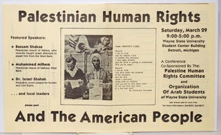 Cat.No: 234412 Palestinian Human Rights and the American People [handbill