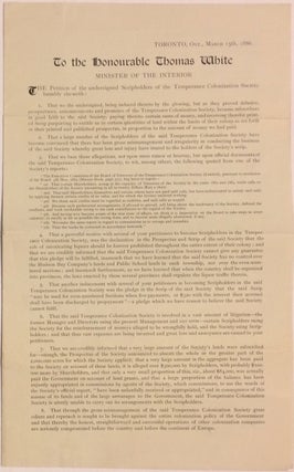 Cat.No: 234731 To the honourable Thomas White, Minister of the Interior [petition of...