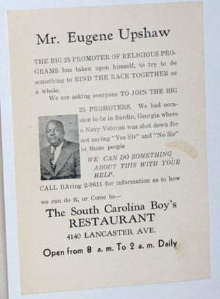 Cat.No: 234806 Mr. Eugene Upshaw, the Big 25 Promoter of religious programs has taken...