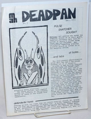 Cat.No: 235081 MAH Deadpan #1, December 1973; Pulse snatcher sought. Steve Oakley