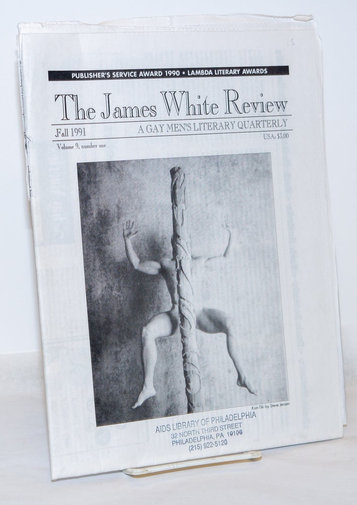 Cat.No: 235360 The James White Review: a gay men's literary quarterly; vol. 9, #1, Fall 1991; The Water Baby. Greg Baysans, Kenny Fries Jess Taylor, Leslea Newman.