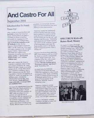 Cat.No: 235823 And Castro for All [newsletter] September 2004; IsBadlandsBad to Natali:...