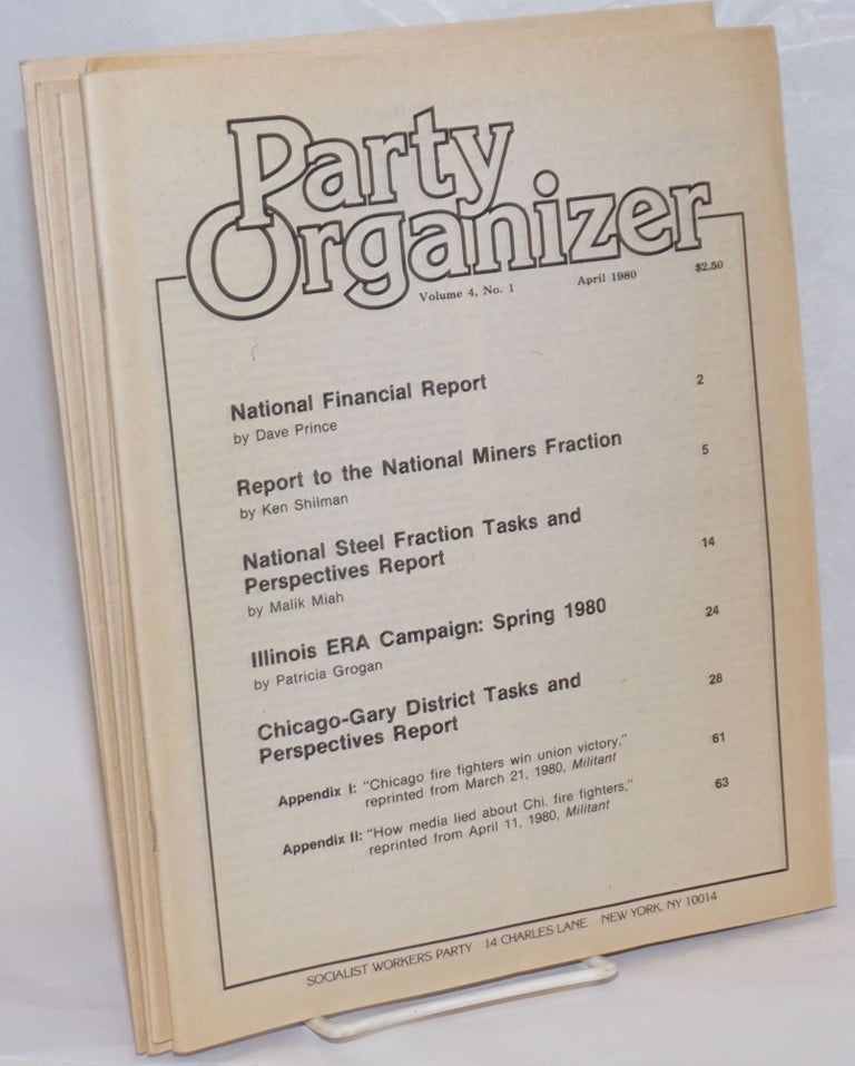Cat.No: 235834 Party organizer, vol. 4, no. 1, April 1980 to no. 6, December, 1980. Socialist Workers Party.