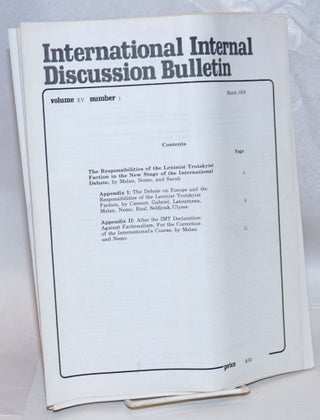 Cat.No: 235931 International internal discussion bulletin, vol. 15, no. 1, March, 1978 to...