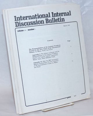 Cat.No: 236078 International internal discussion bulletin, vol. 15, no. 1, March, 1978 to...