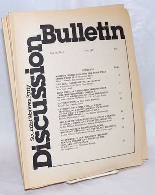 SWP discussion bulletin, vol. 35 no. 1, May, 1977 to no. 16, July, 1977