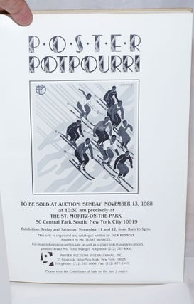 Poster Potpourri VII. To be sold at auction, Sunday, November 13, 1988 at [&c]