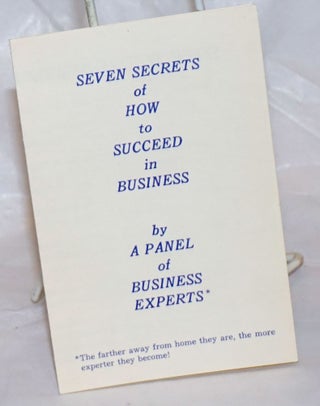 Cat.No: 236420 Seven Secrets of How to Succeed in Business by a panel of business experts...