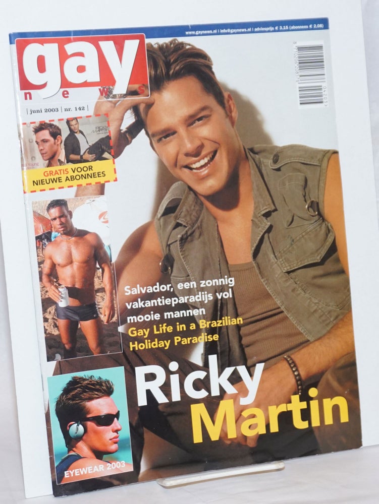 Cat.No: 236834 Gay News: #142, Juni 2003: Ricky Martin. Hans Hafkamp, Rene Zuiderveid.