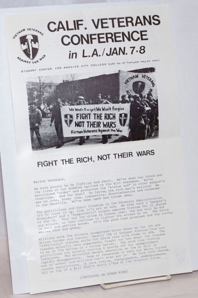 Cat.No: 237174 Calif. Veterans Conference in L.A. / Jan. 7-8 [handbill]. Vietnam Veterans Against the War.