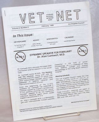 Cat.No: 237546 Vet Net: Veterans National Network News; vol. 2, #2, February, 1985;...
