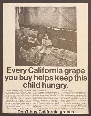 Cat.No: 237612 Every California grape you buy helps keep this child hungry [handbill]....