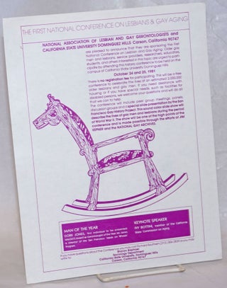 Cat.No: 237707 The First National Conference on Lesbians & Gay Aging [handbill