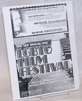 Cat.No: 237723 The 3rd Annual CCSF LGBTQ Film Festival [handbill] Join us in the Diego...