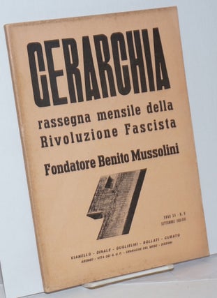 Cat.No: 238023 Gerarchia: rassegna mensile della rivoluzione fascista. Anno XV, No. 9...