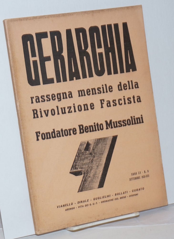 Cat.No: 238023 Gerarchia: rassegna mensile della rivoluzione fascista. Anno XV, No. 9 (Settembre 1935)