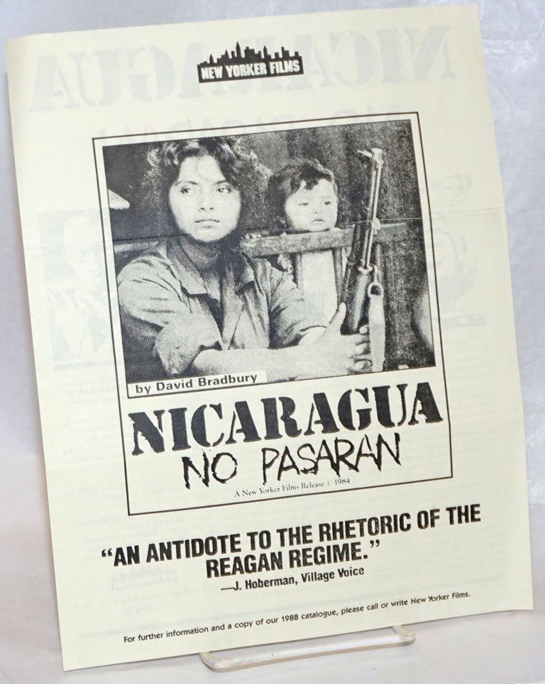 Cat.No: 238140 Nicaragua No pasaran [handbill]. David Bradbury.