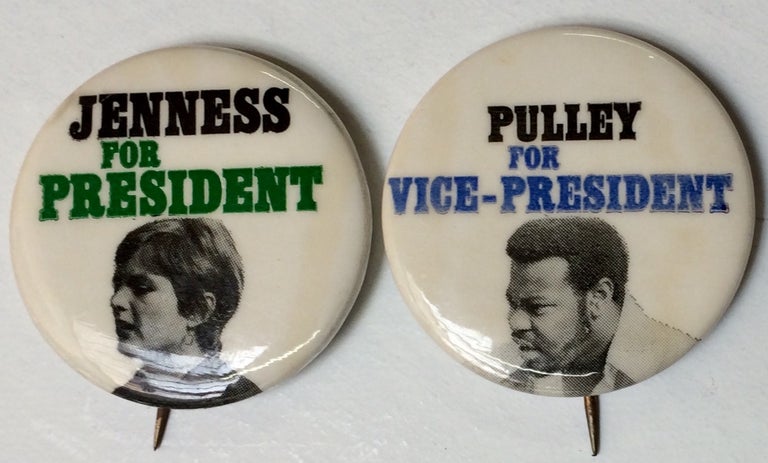 Cat.No: 238177 Jenness for President [with] Pulley for Vice President [pair of pinback buttons]. Socialist Workers Party.