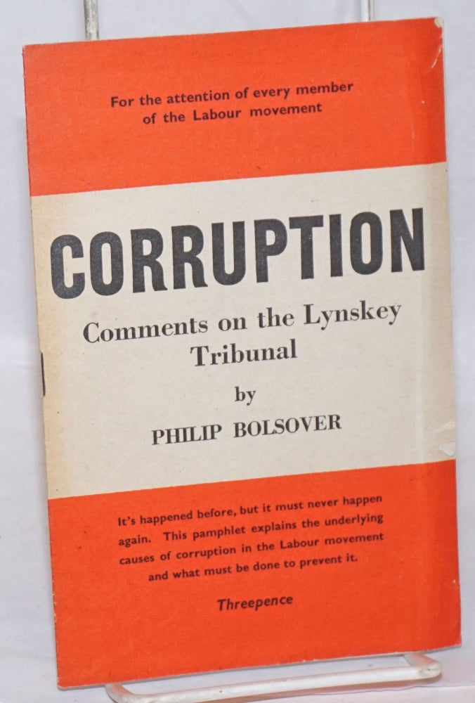 Cat.No: 238340 Corruption: Comments on the Lynskey Tribunal. Philip Bolsover.