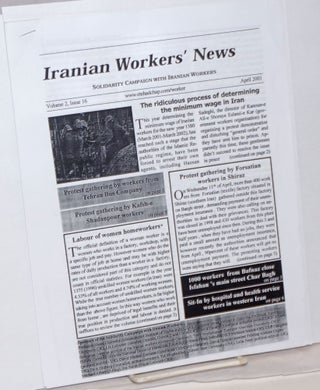Cat.No: 238421 Iranian Workers' News. Vol. 2 no. 16 (April 2001