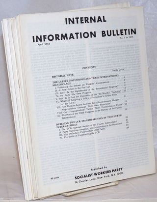 Cat.No: 238441 Internal Information Bulletin, no. 1, April 1973 to no. 10, December,...