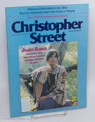 Cat.No: 238688 Christopher Street: vol. 4, #1, August 1979; Joan Baez. Charles L. Ortleb,...