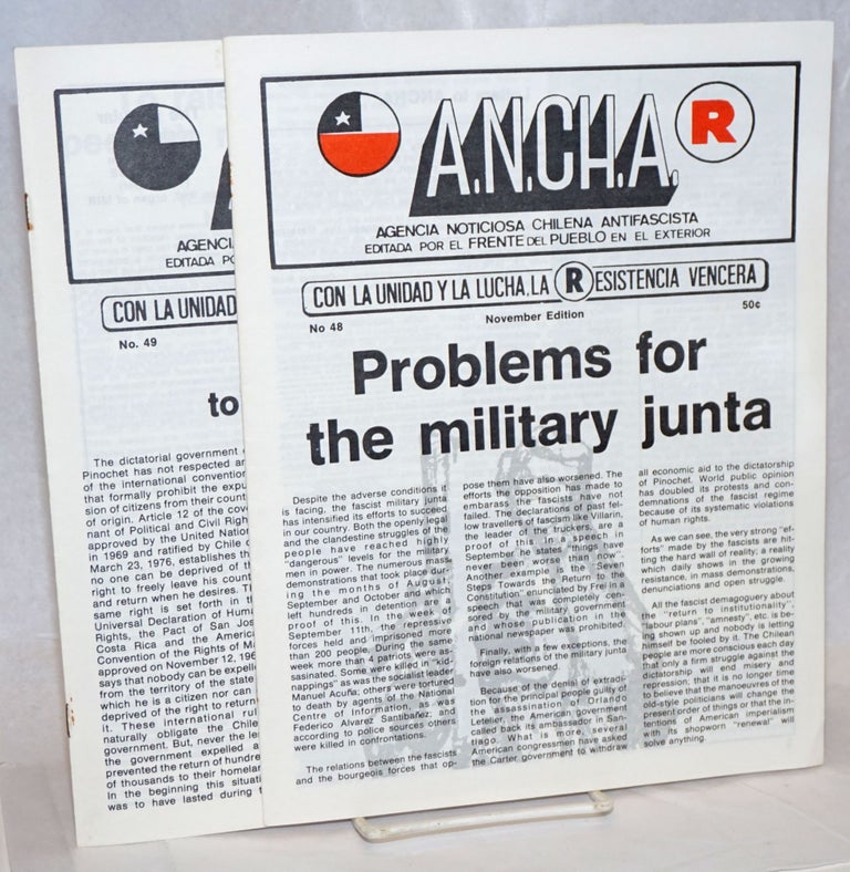 Cat.No: 238888 ANCHA [two issues: 48, 49]. Agencia Noticiosa Chilena Antifascista.