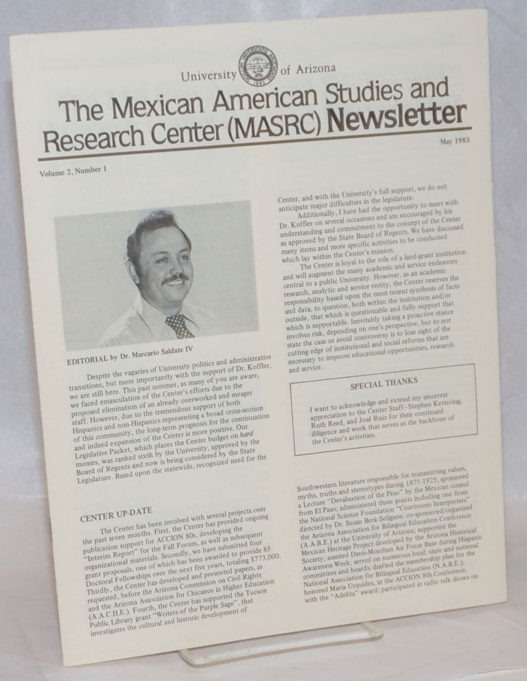 Cat.No: 238972 The Mexican American Studies and Research Center (MASRC) Newsletter: vol