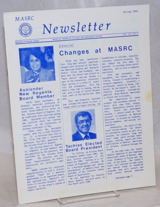 Cat.No: 238974 MASRC Newsletter: vol. 3, #1, Spring 1984