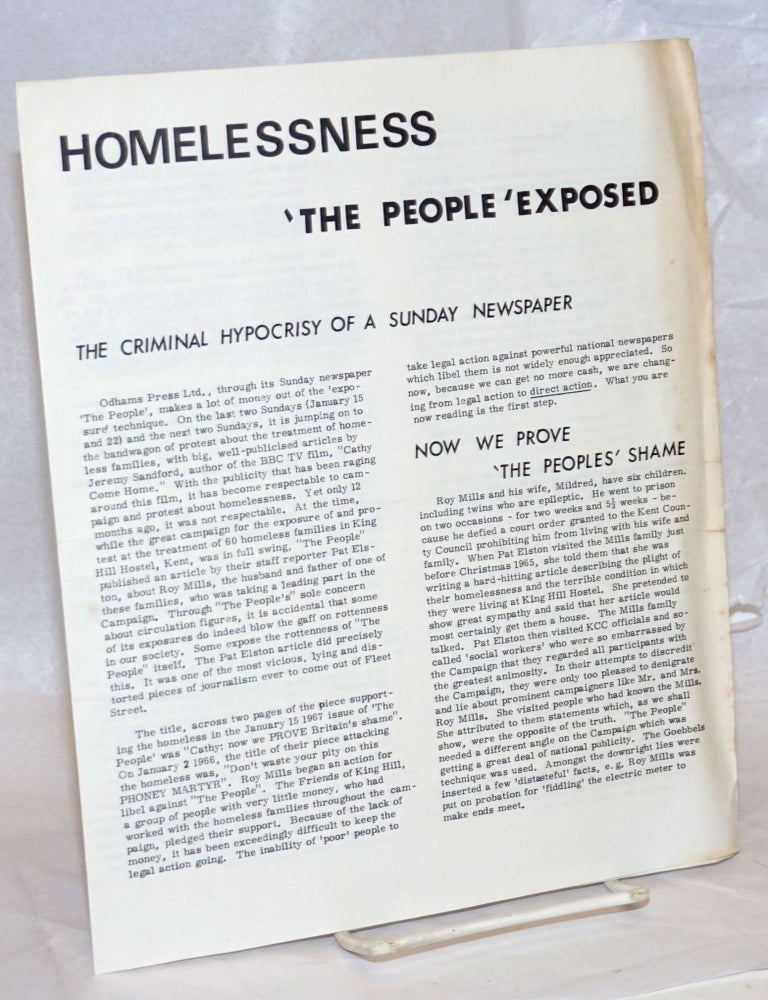Homelessness: 'The People' exposed. The criminal hypocrisy of a Sunday ...