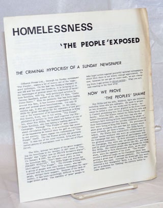 Cat.No: 239027 Homelessness: 'The People' exposed. The criminal hypocrisy of a Sunday...