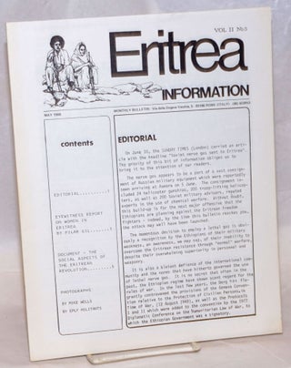 Cat.No: 239179 Eritrea information. Vol. II no. 5 (May 1980